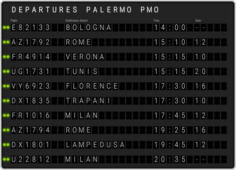 Palermo Airport Departures [PMO] Flight Schedules & departure