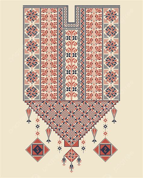 Palestinian tatreez pattern. Vector Tatreez pattern design with