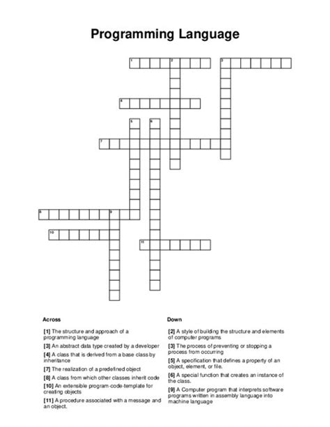 Programming language - Crossword Clue, Answer and Explanation ... , "Palindromic girl's name" ... I'm an AI who can help you with any crossword clue for free.. 