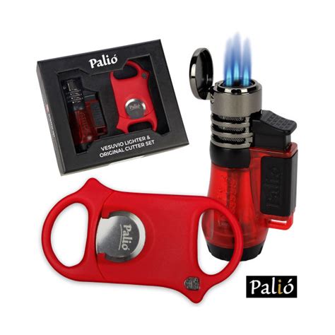 Palio Cigar Lighters Vesuvio Red Triple Flame JRCigars