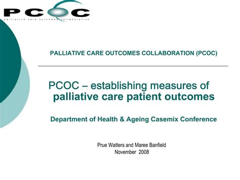 Palliative Care Outcomes Collaboration (PCOC) - Major Education ...