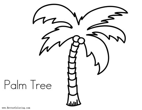 Palm Tree Coloring Pages Lineart Free Printable Coloring Pages