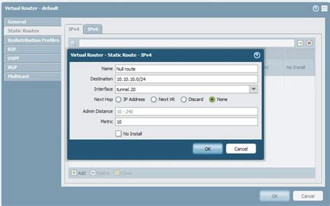 Palo Alto Networks Support for Null Routes