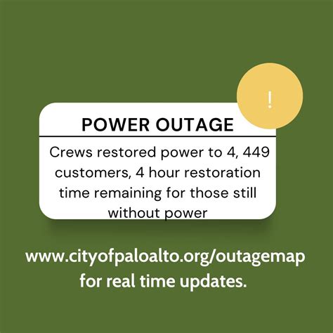 Palo Alto power outage ongoing, restoration time moved back