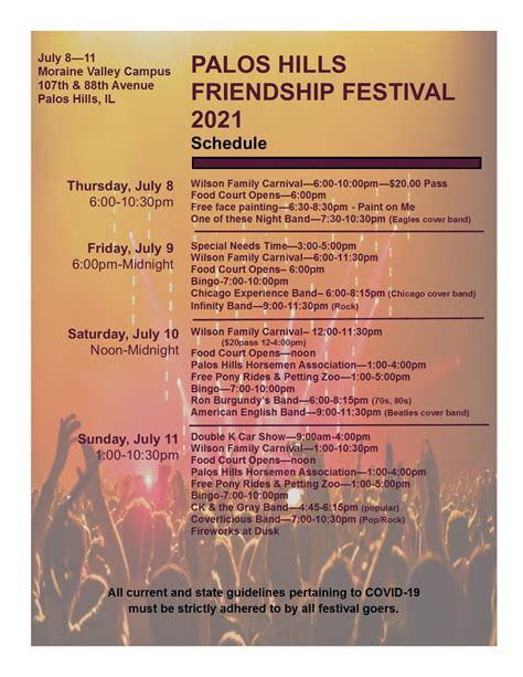 Palos hills friendship fest 2023. Jul 16, 2023 · Palos Hills Friendship Fest 2023 | Facebook. 15. SATURDAY, JULY 15, 2023 AT 9:00 PM – 11:30 PM CDT. 