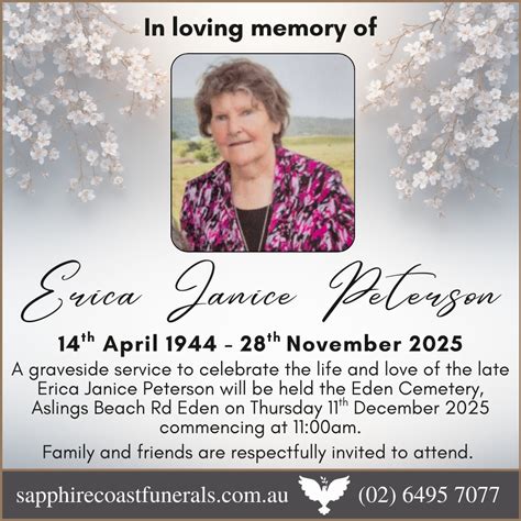 Pambula funeral notices.  Whyman Funerals in Bega. m.  A Graveside Service will...