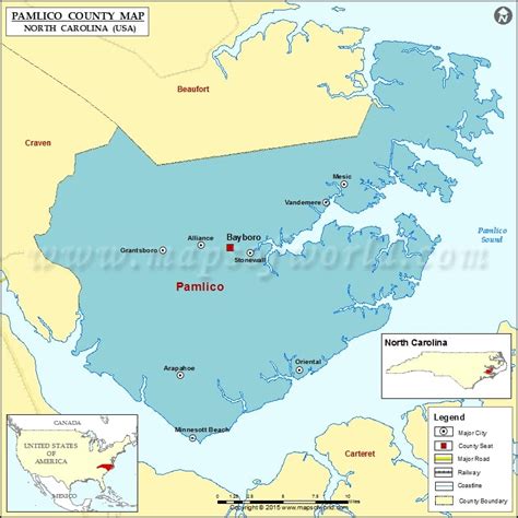 Pamlico County Map, North Carolina (NC)