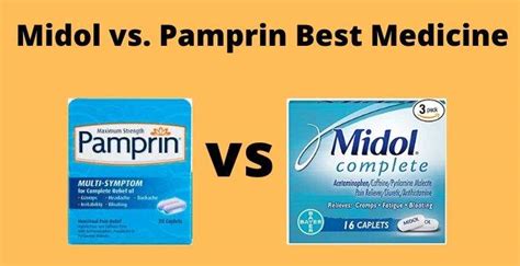 Pamprin or midol better. Product Details: Up to six hours of period symptom relief. Relieves cramps, bloating, water-weight gain, backaches, headache and muscle aches. Contains acetaminophen (a pain reliever), as well as pamabrom (a diuretic) and pyrilamine maleate (an antihistamine) to combat water retention — and no caffeine. Available in easy-to-take caplets. 
