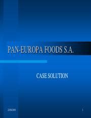 Pan Europe Foods s A Case study