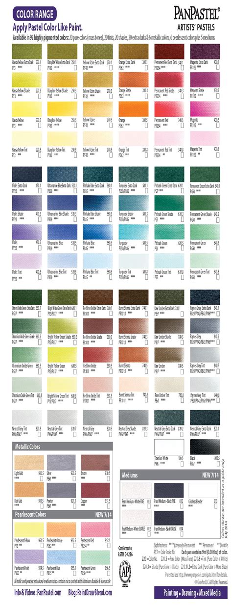 Pan Pastel Color Chart
