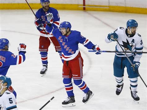 Panarin has hat trick as Rangers hold on to beat Sharks 6-5