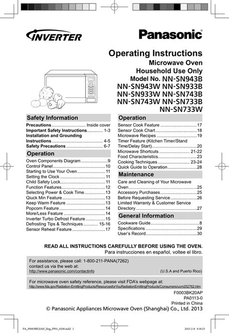 Panasonic Genius Sensor 1250w Manual orderdatnow