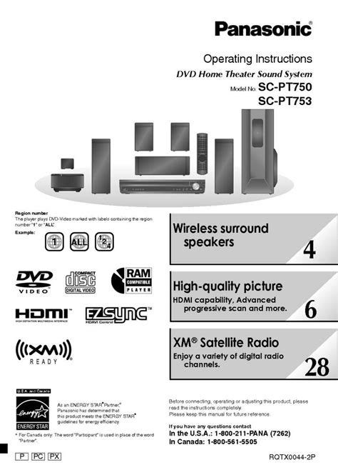 Panasonic Sc Pt750 Home Theater Owner