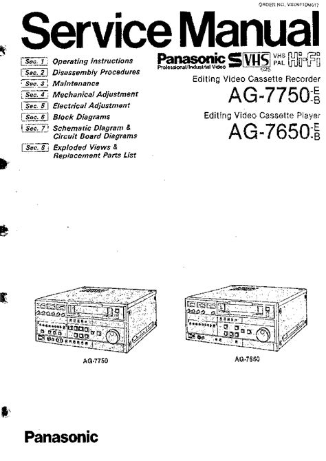 Panasonic ag 7750 ag 7650 pro videocamera o registratore manuale di servizio. - Suzuki king quad 300 owner manual.