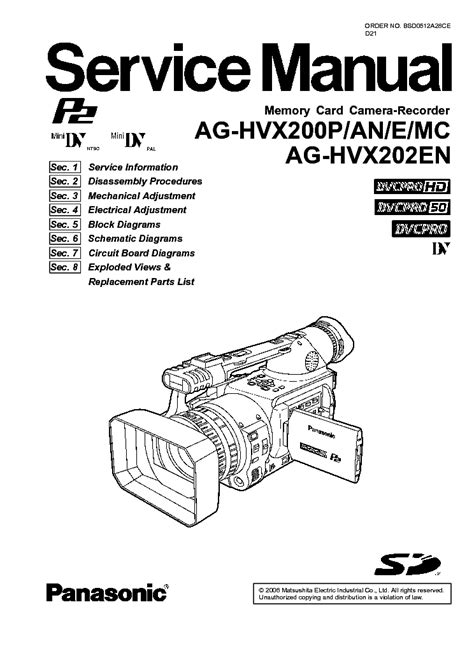 Panasonic ag hvx200 hvx202 guida di riparazione manuale di servizio. - Sumitomo sh160 3 excavator service repair manual.