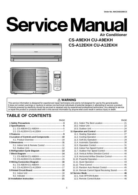 Panasonic air conditioner manual cs e24gkr. - 1988 fleetwood jamboree rv owner manual.