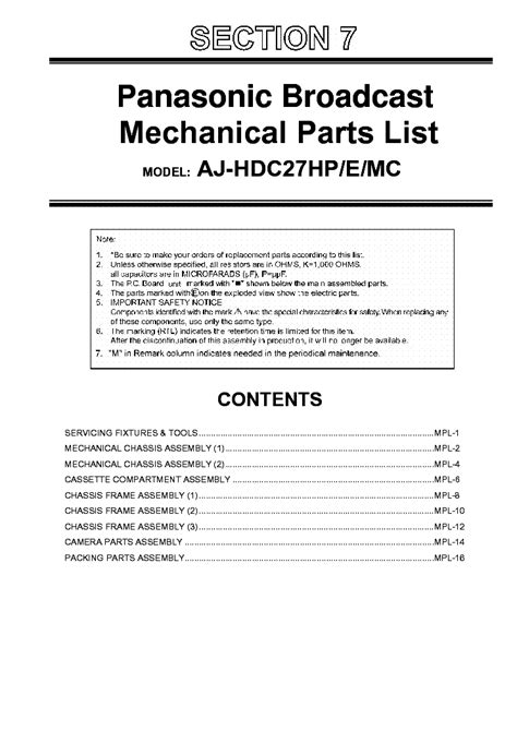 Panasonic aj hdc27 service manual and repair guide. - Manual de instituto de asfalto ms 14.
