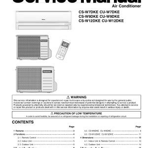 Panasonic cs w12dkr cu w12dkr air conditioner service manual. - Thermal energy and electricity study guide.