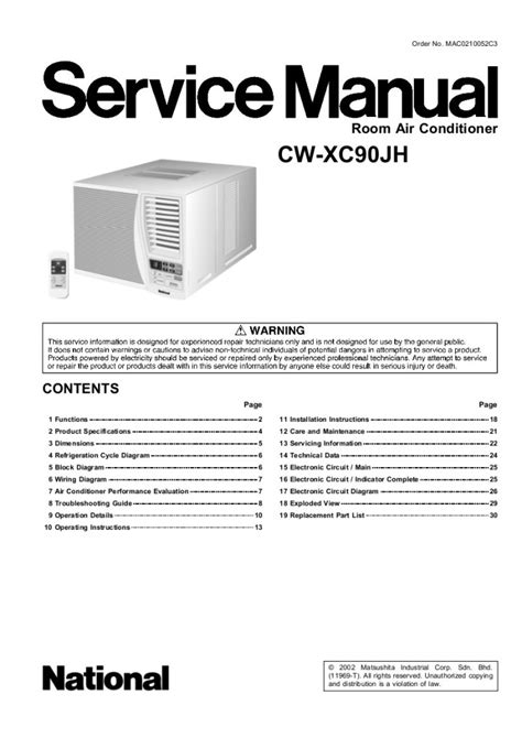 Panasonic cw xc90jh air conditioner service manual. - The grand strategy of philip ii.
