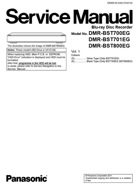 Panasonic dmr bst700 service handbuch reparaturanleitung. - Doosan mill fanuc serie control manual.