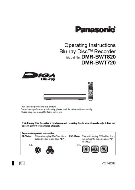 Panasonic dmr bwt720 bwt720eb service manual repair guide. - Manuale utente per forno a microonde kenwood ove.