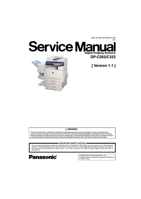 Panasonic dp c262 c322 digital imaging system service manual. - Logiques et écritures de la négation.