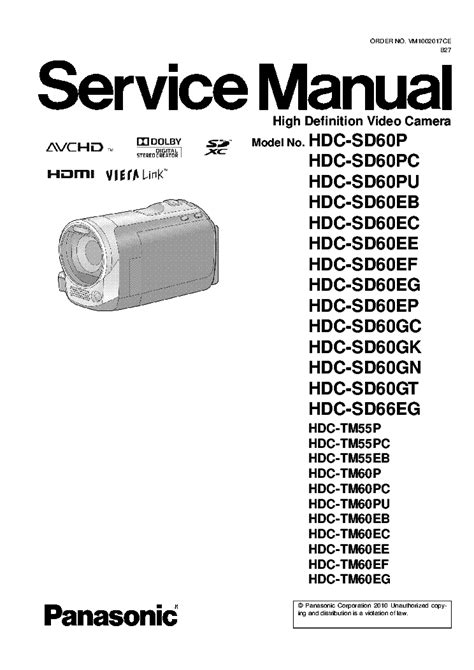 Panasonic hdc sd60 tm55 tm60 service manual repair guide. - Gillig low floor transit coach parts manual.