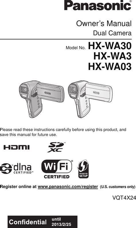 Panasonic hx wa3 wa03 manual de servicio guía de reparación. - Mazda 3 manual transmission speed sensor.