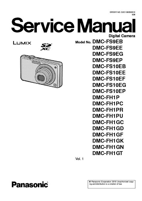 Panasonic lumix dmc fs9 dmc fs10 series service handbuch reparaturanleitung. - Kyocera mita pf 35 pf 30a service repair manual parts list.