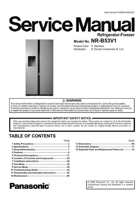Panasonic nr b53v1 service manual repair guide. - Manual de instrucciones de la cuna delta.