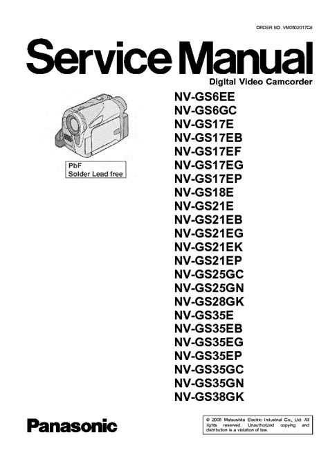Panasonic nv gs6 gs17 gs18 gs21 gs25 gs28 gs35 gs38 manuale di servizio. - Dixon ztr 4000 series service manual.