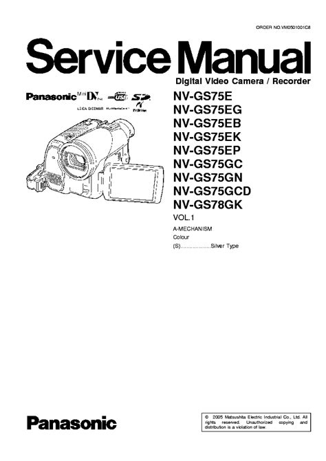 Panasonic nv gs75 gs78 reparaturanleitung service handbuch. - Guida tascabile per farfalle guide tascabili.