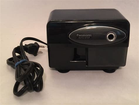 Vintage Panasonic Black Auto Stop Electric Pencil Sharpener KP-310. Good condition! Works great. Minor scuffs. Suction cups great shape. Please take a look at the pictures don't hesitate to ask any questions!. 