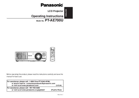 Panasonic pt ae700u pt ae700e lcd projector service manual. - Toshiba satellite a100 a105 tecra a7 service manual repair guide.