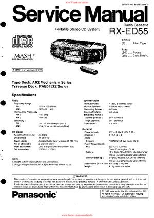 Panasonic rx ed55 reparaturanleitung download herunterladen. - Mcculloch manuale motosega mini mac 35.
