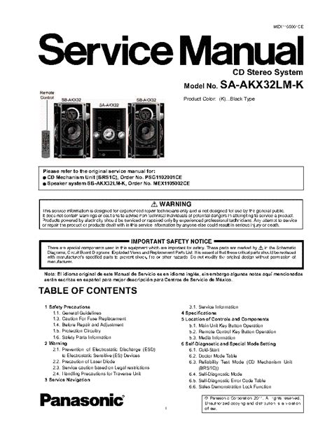 Panasonic sa akx57pn cd stereo system service manual. - Ford focus 16 tdci manuale del proprietario.