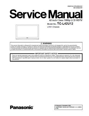 Panasonic tc l42u12 service manual repair guide. - Louie giglio indescribable study guide kids.