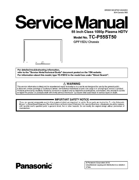 Panasonic tc p55st50 service manual repair guide. - Toyota starlet 98 service manual np90.