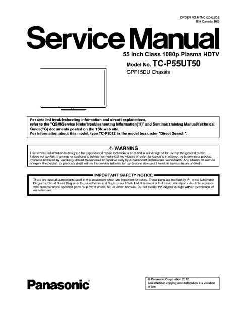 Panasonic tc p55ut50 service manual and repair guide. - Volvo penta tamd 72 service manual.