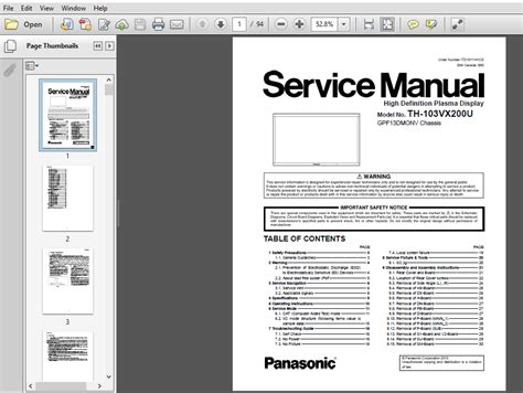 Panasonic th 103vx200 service manual repair guide. - Service manual evinrude etec 200 2006 year.