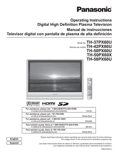 Panasonic th 42pa60a viera plasma tv operating manual. - Poesías escogidas de rafael arvelo y francisco pimentel..