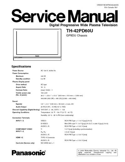 Panasonic th 42pd60u service manual repair guide. - Honda vtx 1800 r 1 owners manual.