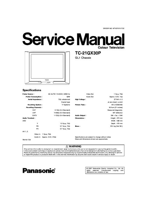 Panasonic th 42px80u service manual repair guide. - Reduction des pertes de riz apres la recolte..
