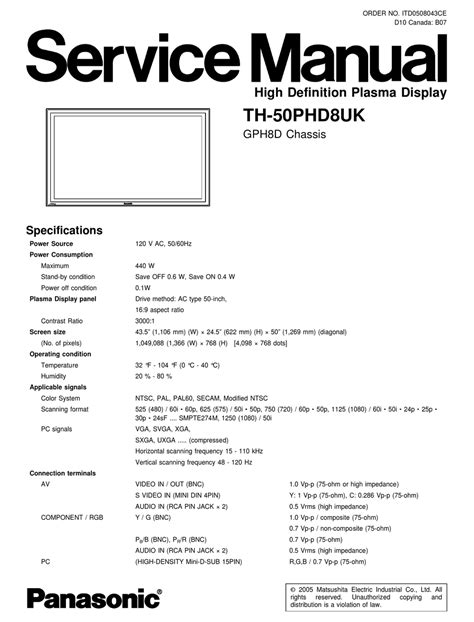 Panasonic th 50phd8uk service manual repair guide. - 1969 4020 john deere service manual.