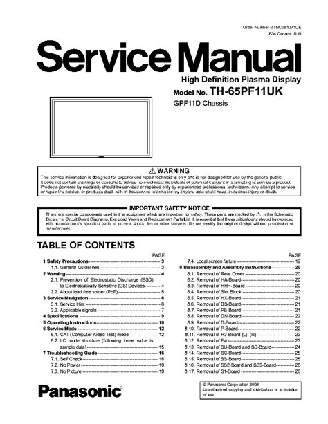 Panasonic th 65pf11uk service manual repair guide. - Haynes manuals service and repair citroen ax ebook.