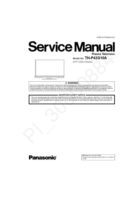 Panasonic th p42g10c tv service manual. - Programme de français langue seconde, niveaux a et b.