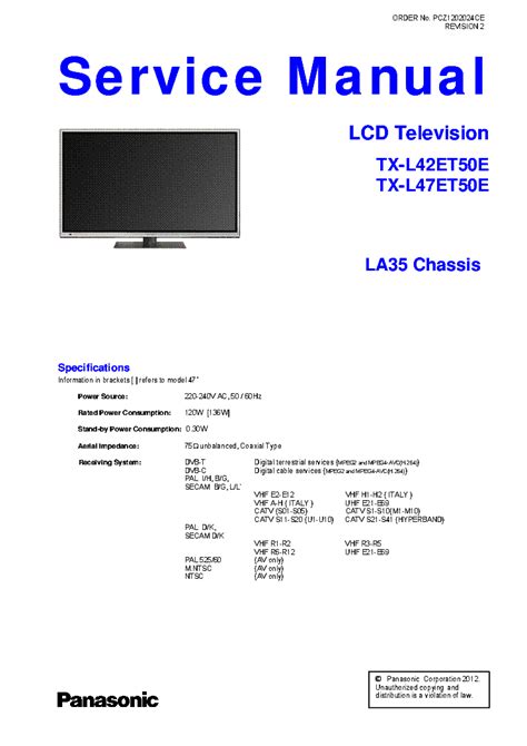 Panasonic tx l42et50e tx l47et50e lcd tv service manual. - 2007 kawasaki z750 z750 abs manual de reparación de servicio descarga inmediata.