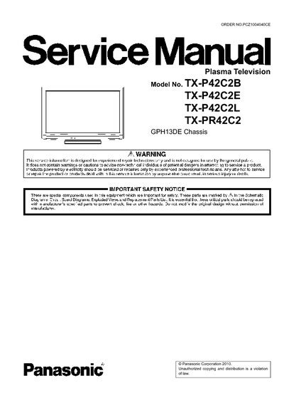 Panasonic tx p42c2b plasma tv service manual. - Ibm thinkpad t40 user manual download.