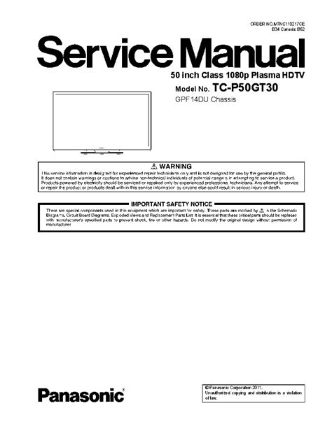 Panasonic tx p50gt30 series service manual repair guide. - Cooper pneumatic hose reel repair manual.
