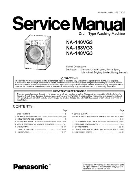 Panasonic washing mashine na 140vg3 service manual. - Manual de tecnicas en histologia y anatomia patologica spanish edition.